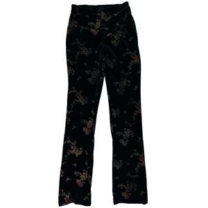 Vintage Roxy Floral Crushed Velour Straight Leg Pants – Size Small
